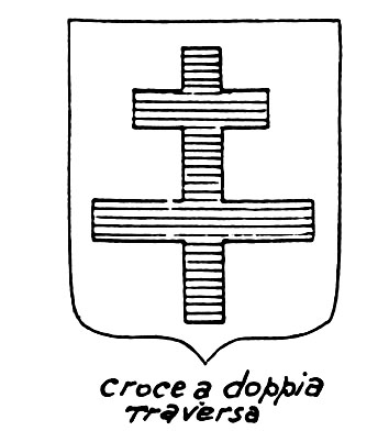Imagen del término heráldico: Croce a doppia traversa